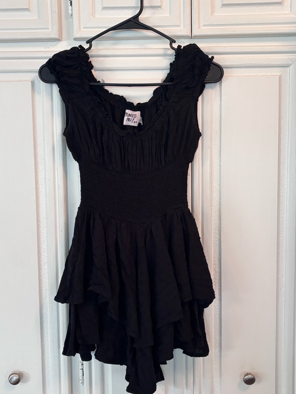 Princess Polly Black Ruffled Romper sz 4